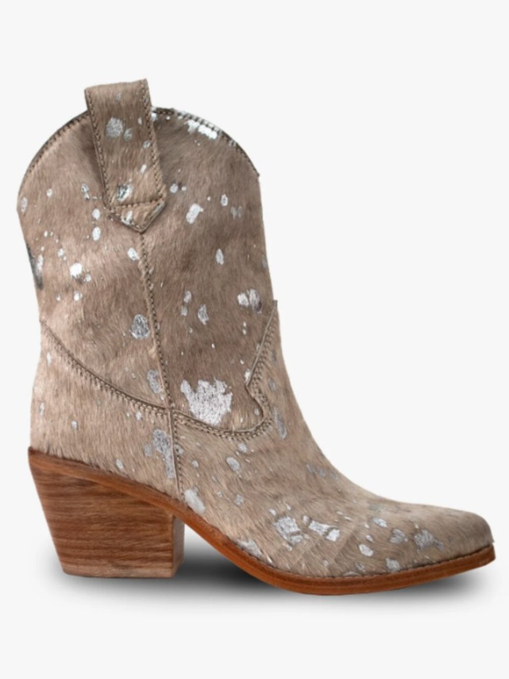 Bala di Gala Calf Pony Leather Ankle Booties NEW in Ivory Leather Size 7